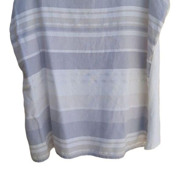 Gap Top Dressy Tank Scoop Neck Large Stripe Metallic Gray Taupe Silver S - Picture 7 of 8